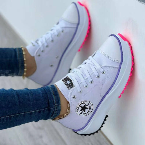 Flat Lace-Up Sneakers