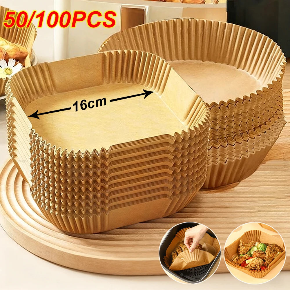 Disposable Air Fryer Papers (Square or Round) - 50 / 100pcs