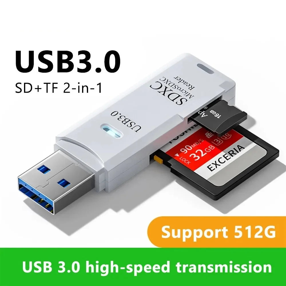 2 IN 1 USB 3.0 /USB 2.0 Card Reader