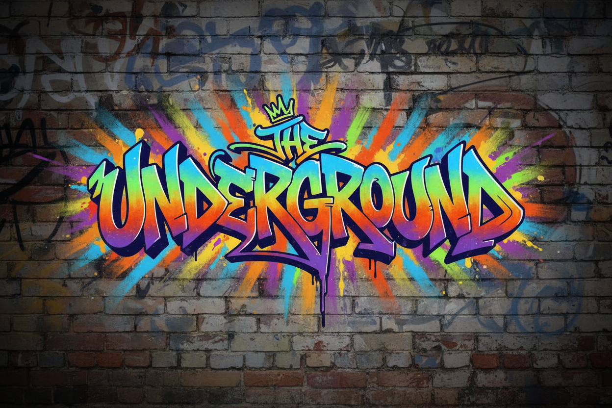 The Underground Graffiti Text Logo